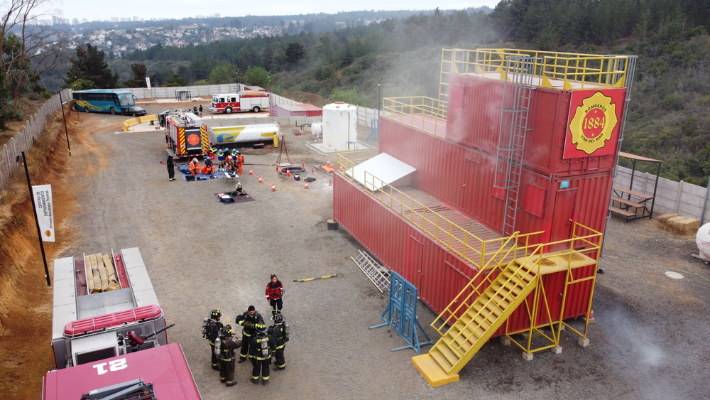 Vista aérea Centro de Entrenamiento Bomberos Viña del Mar