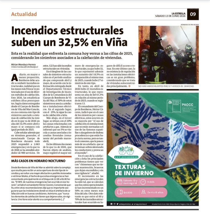 Incendios estructurales suben un 32,5% en Viña